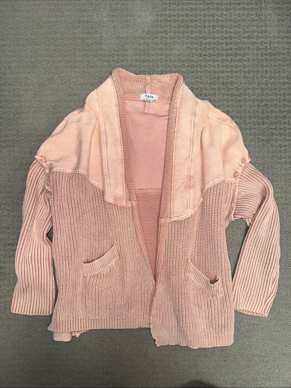 Fate Blush Pink Chunky Knit Open Cardigan